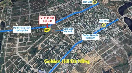 Bán đất 540m2 - Golden Hills, quận Liên Chiểu - Giá 11.8 Tỷ TL