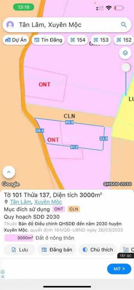 Chính chủ bán gấp lô đất 1000m2 có 150m2 thổ, sổ hồng riêng, giá cực rẻ. 0943 138 *** khánh