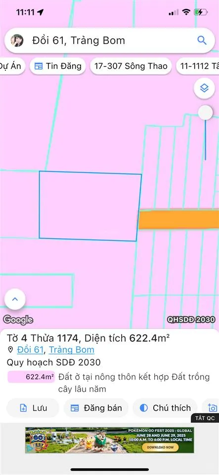 Bán 600m2 đội b xã đồi 61, sổ riêng, giá chỉ 2 tỷ thương lượng