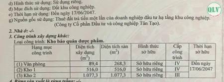 Cần bán xưởng KCN Tân Tạo, Bình Tân diện tích 4.200 m2 giá 70 tỷ.