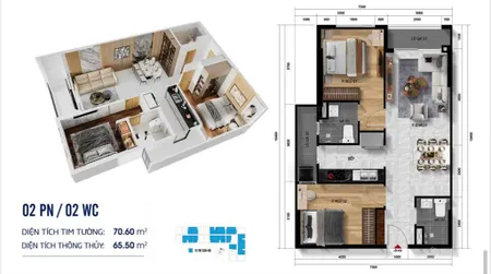 Căn hộ 4 mặt view sông symlife thuận an, 36,8 triệu / m2, 70 m2, 2pn + 2wc, tại hồ chí minh