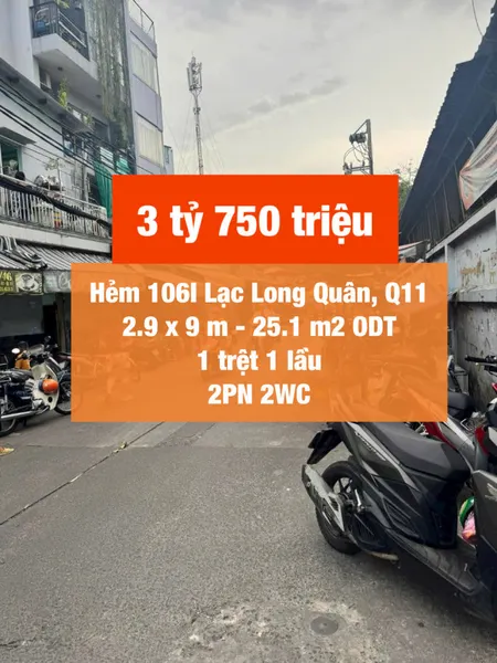 Nhà gần chợ khu Lạc Long Quân chỉ 3.75 tỷ !