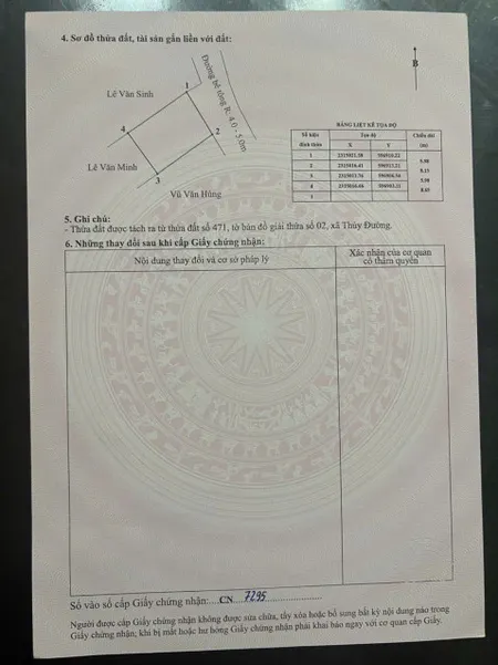 Bán đất 50.3m² ngang 5,98m giá 1.55 tỷ Phường Thủy Nguyên