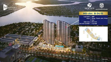 Cơ hội rực rỡ! masteri căn 2pn tầng 34 suất ngoại giao duy nhất trực diện sông ngắm pháo hoa