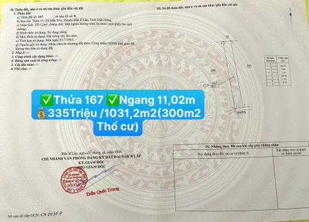 Đầu tư đất Lâm Đồng mới 💰335TRIỆU/1031,2m2(có 300m2 thổ cư) )☎️0938.60.9098 Ms.Trọng