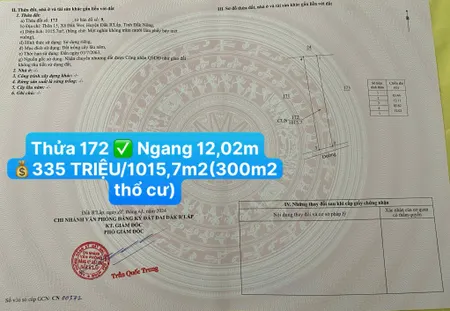 Đầu tư đất Lâm Đồng mới 💰335TRIỆU/1015,7m2(có 300m2 thổ cư) )☎️0938.60.9098 Ms.Trọng