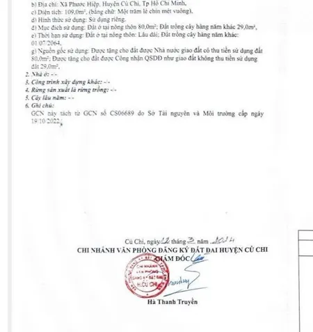 Giảm sâu bán lỗ 109m2 thổ mặt tiền nguyễn thị thạo, phước hiệp, củ chi