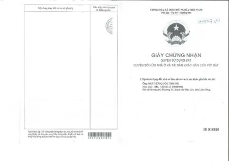 Qsdđ thửa đất số 954, tờ bản đồ số 37, địa chỉ xã lộc quảng, huyện bảo lâm, tỉnh lâm đồng