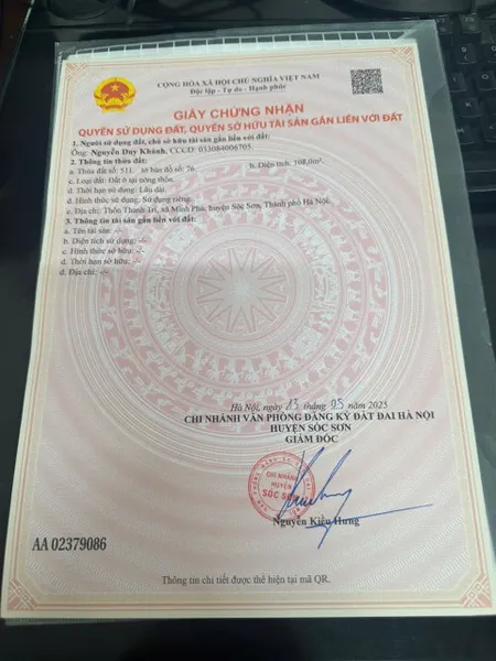Bán đất 108m² ngang 5,65m giá 2.65 tỷ Xã Kim Anh