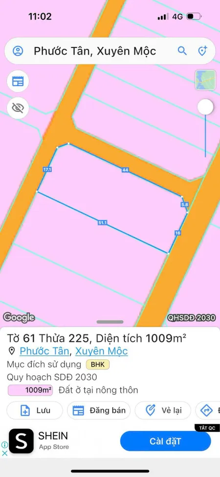 CHÍNH CHỦ GỞI BÁN ĐẤT HỒ TRÀM 3 MẶT TIỀN 7.8TR/M2 TỔNG 1.009M2 TRỊ GIÁ 7TY9.