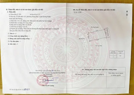 Bán đất trần bá lương, tiểu trà, hưng đạo, dương kinh. dt 45,3m2. ngang 4,6m nở hậu. ngõ nông 2,5m