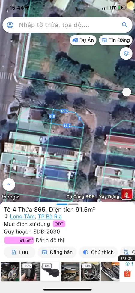 Bán đất 91.5m² ngang 6,8m giá 2.95 tỷ Phường Tam Long