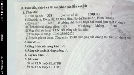 Chính chủ bán đất mặt tiền đường bình hoà 4, thuận an. 10x52,5m. giá chốt không bớt 22 tỷ