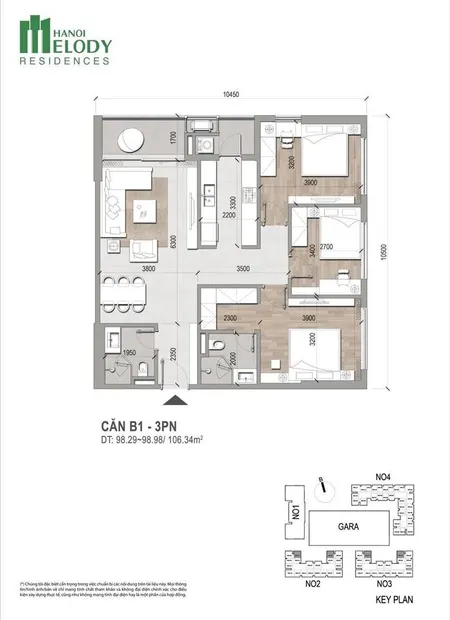 Bán căn hộ 3pn, 100m2, 67 triệu/m2 tại hà nội melody residences, đường bằng liệt, hoàng mai, hà nội