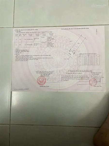 Cần bán đất thổ cư 100% hẻm 4m đường 12 ptnpb ngang 4m dài 15m diện tích được sử dụng 60m2