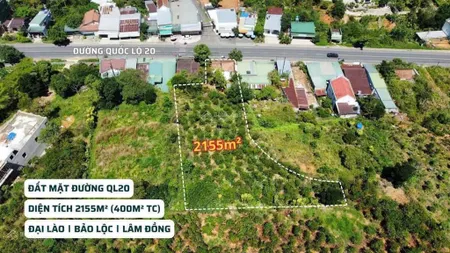 Bán đất mặt tiền quốc lộ 20 vị trí đắc địa xã đại lào, tp. bảo lộc