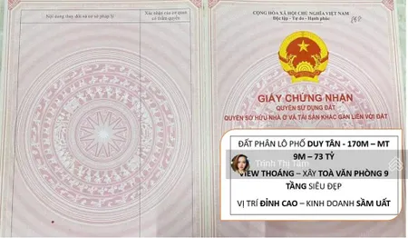 Độc quyền bán đất phố duy tân! 170m2 mặt tiền 9m xây toà vp cực phẩm giá 72.9 tỷ 0965 118 ***