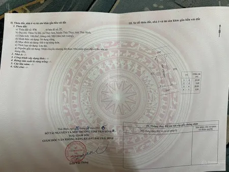 Lô đất 2 mặt tiền thụy sơn thái thụy đường ô tô tránh nhau sổ đỏ trao tay ngay ủy