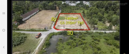 Lô góc 2mt 1469m2 có 200m2 thổ cư, đối diện bảo tàng áo dài, hẻm 206, long thuận, p long phước, q9