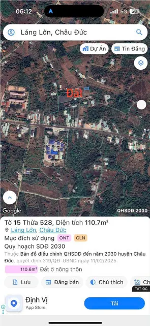 Bán đất 110,7m² ngang 7m giá 680 triệu Xã Kim Long