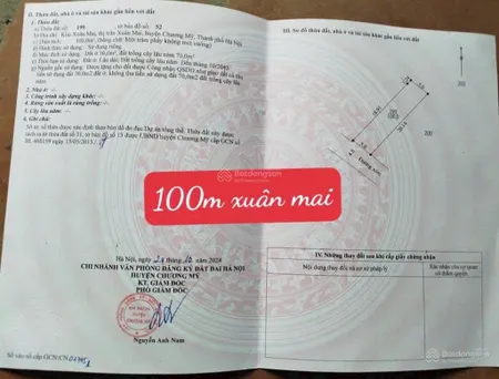 Bán lô đất 100m2 mt 5m x20 tại trung tâm tt xuân mai, chương mỹ, hà nội, giá chỉ 3,2 tỷ