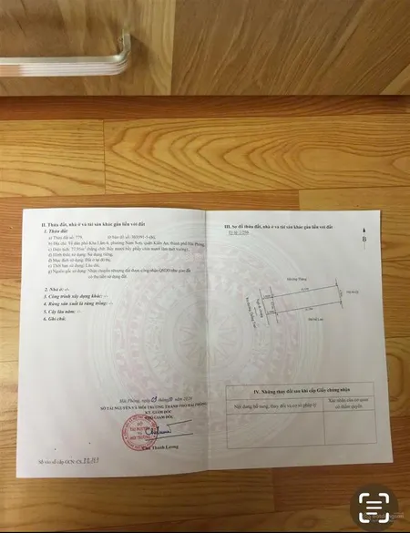 Bán đất 77,9m2, đất nở hậu tại đường kha lâm, tổ dân phố kha lâm 6, quận kiến an, hải phòng