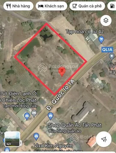 Bán đất mặt tiền ql1a, xã sông phan, hàm tân, bình thuận. 5400m2 giá 14.3tỷ