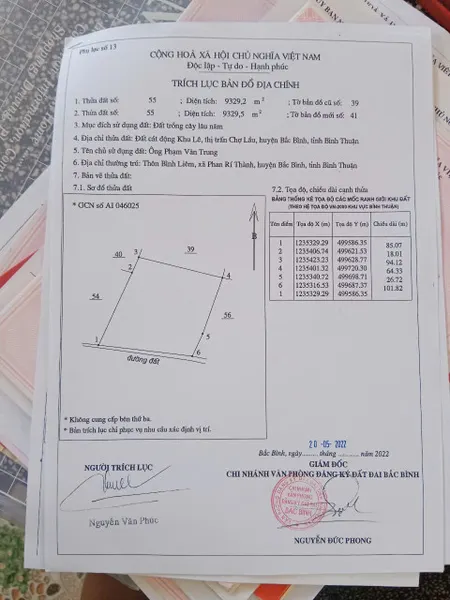 Bán đất 9329m² Xã Bắc Bình