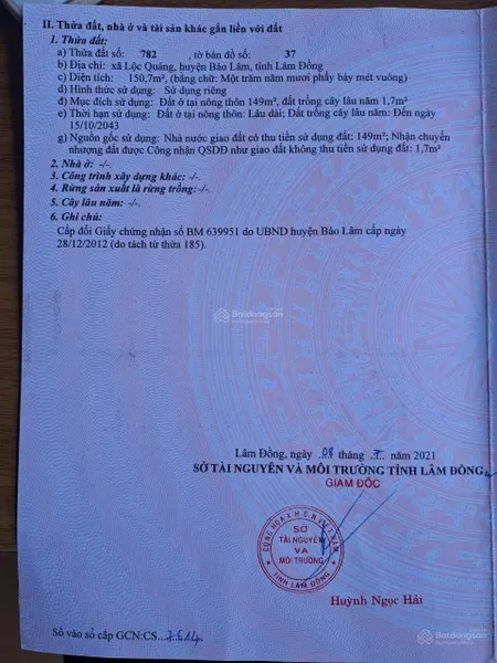 Bán nền xã Lộc Quảng