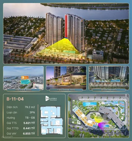 Sở hữu ngay 1 căn góc 3pn trục vip nhất tại masteri rivera đà nẵng