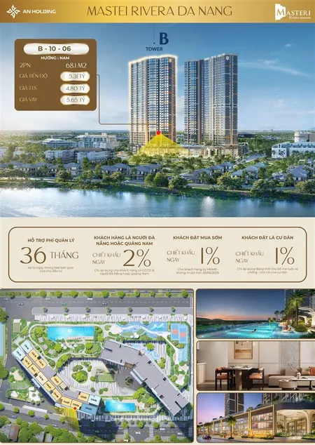 Bán căn hộ masterise hướng nam mát mẻ view sông, giá chỉ hơn 4 tỷ, căn 2pn nội thất cao cấp