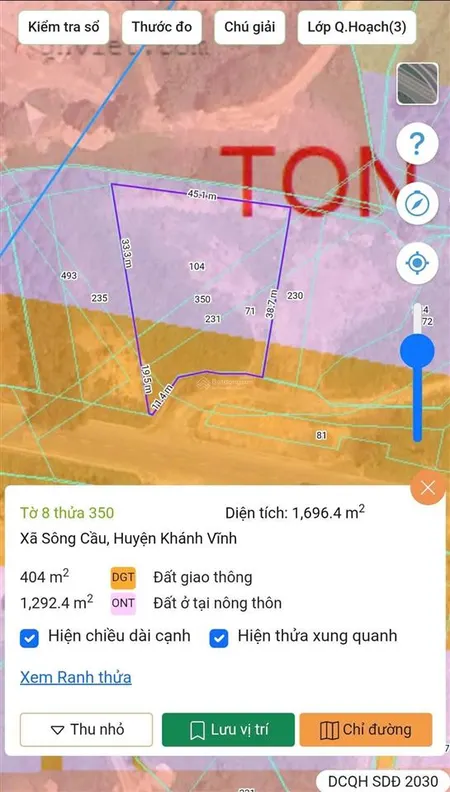 Bán đất mặt tiền quốc lộ 27c sông cầu khánh vĩnh, vị trí đẹp, 4.3 triệu/m2
