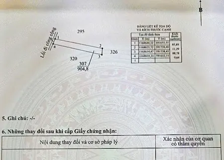 Bán đất 933m² ngang 9,6m giá 1.65 tỷ Xã Mỹ Lệ, Tây Ninh