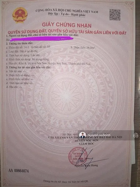 Đất đẹp tổ 1 thị trấn sóc sơn, hà nội
