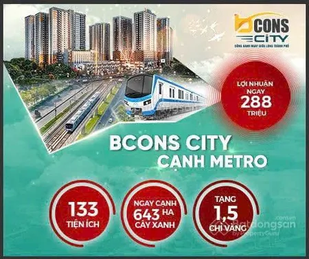 Bcons city 1pn với 400tr triệu sở hữu ngay làng đh thủ đức, thống nhất, dĩ an giá 1.750 tỷ