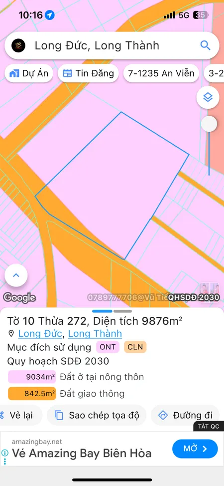 Bán đất 13904m² ngang 138m Xã Bình An