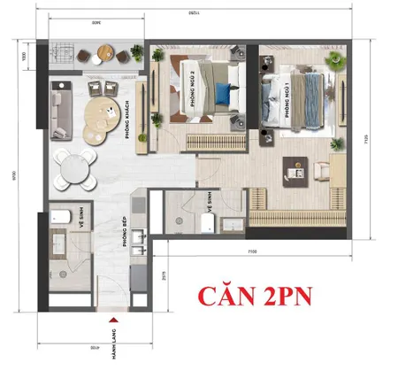 Duy nhất trục căn 2pn 85m2view rất thoáng đẹpgiá rẻ nhấtbàn giao full nội thất 6 saogiá đợt 1