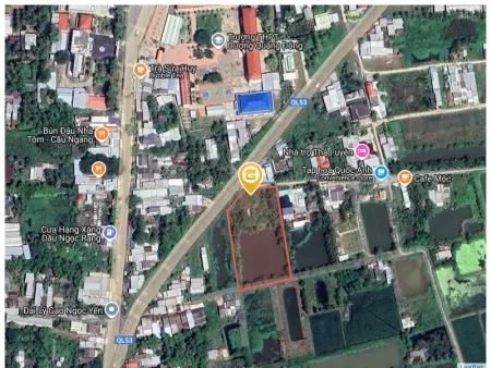 Bán đất 4422m² 2 mặt tiền ngang 28m QL53 giá 10 tỷ Xã Cầu Ngang