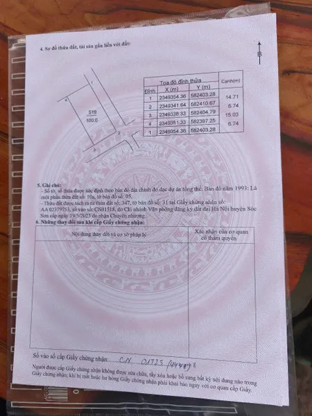 Bán đất 100m² ngang 6,7m giá 3.5 tỷ Xã Nội Bài