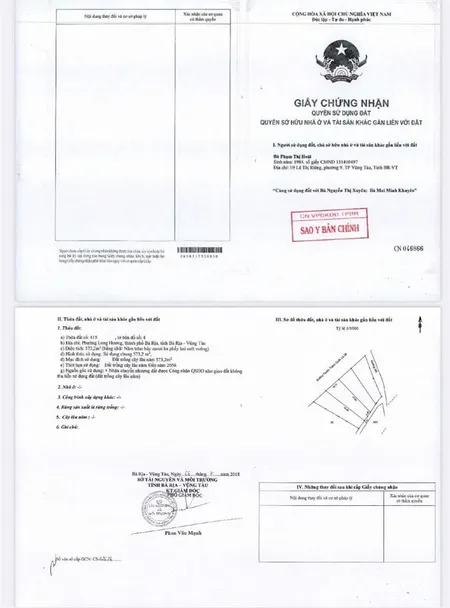 Bán đất 2 mặt tiền đường tuyến tránh ql 56 phường long hương tp bà rịa vũng tàu