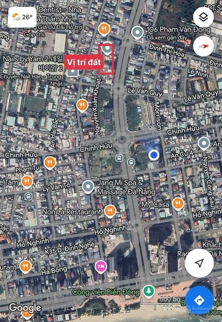 Chủ cần bán lô nguyễn xuân khoát, sơn trà, đà nẵng. 88m2 ngang 5m. chỉ 10,5 tỷ. gần biển mỹ khê.