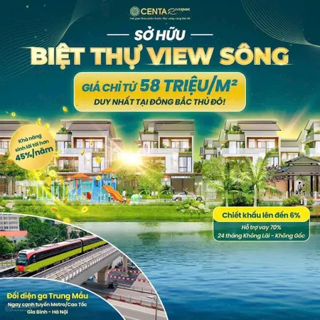 Mở bán biệt thự đơn lập view sông centa riverside đẳng cấp giành cho giới thượng lưu