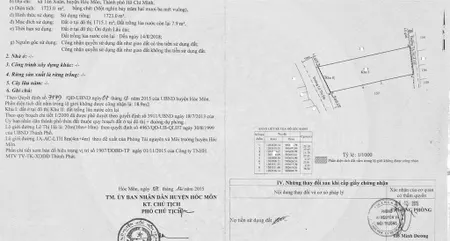 Đất cần bán 2 mặt tiền trước sau đường lê thị hà, dt 1723m2 tiện kinh doanh, sổ hồng riêng