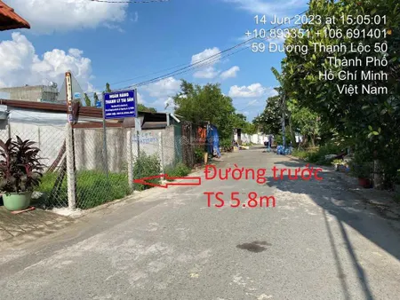 Mặt tiền đường thạnh lộc 50, phường thạnh lộc, quận 12, tp hcm
