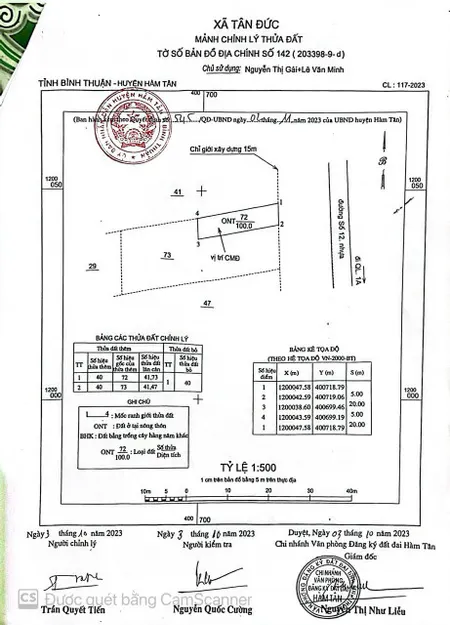 Bán đất 588.1m² ngang 15m giá 4.5 tỷ Xã Tân Minh