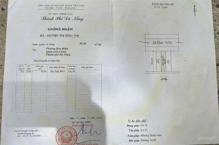 Đất 7m5 đường nguyễn thúy. gần biển.s= 86m2 giá 5.4 tỷ