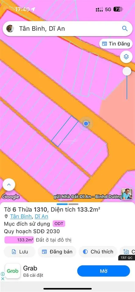 Bán đất khu tđc hố lang, phường tân đông hiệp, tp hồ chí minh, 3.5tỷ/133.2m giá thực, ko ảo, shr