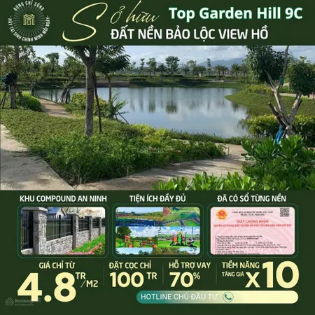 Chỉ 4,7 triệu sở hữu ngay đất nền lâm đồng khu compound an ninh, hạ tầng hoàn thiện có hồ sau nhà