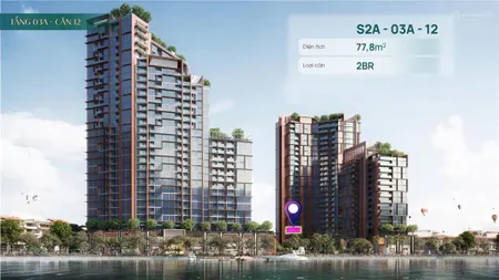 Căn 2pn/77.8m2 giá 5.977 tỷ view sông hàn dự án sun symphony