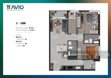 Tt avio bán căn 3pn nội bộ chiết khấu 4%. giá 3.2 tỷ giai đoạn đầu. căn góc hoa hậu tháp orion